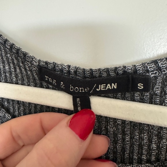 Rag & Bone Charcoal Ribbed Top - Picture 2 of 3